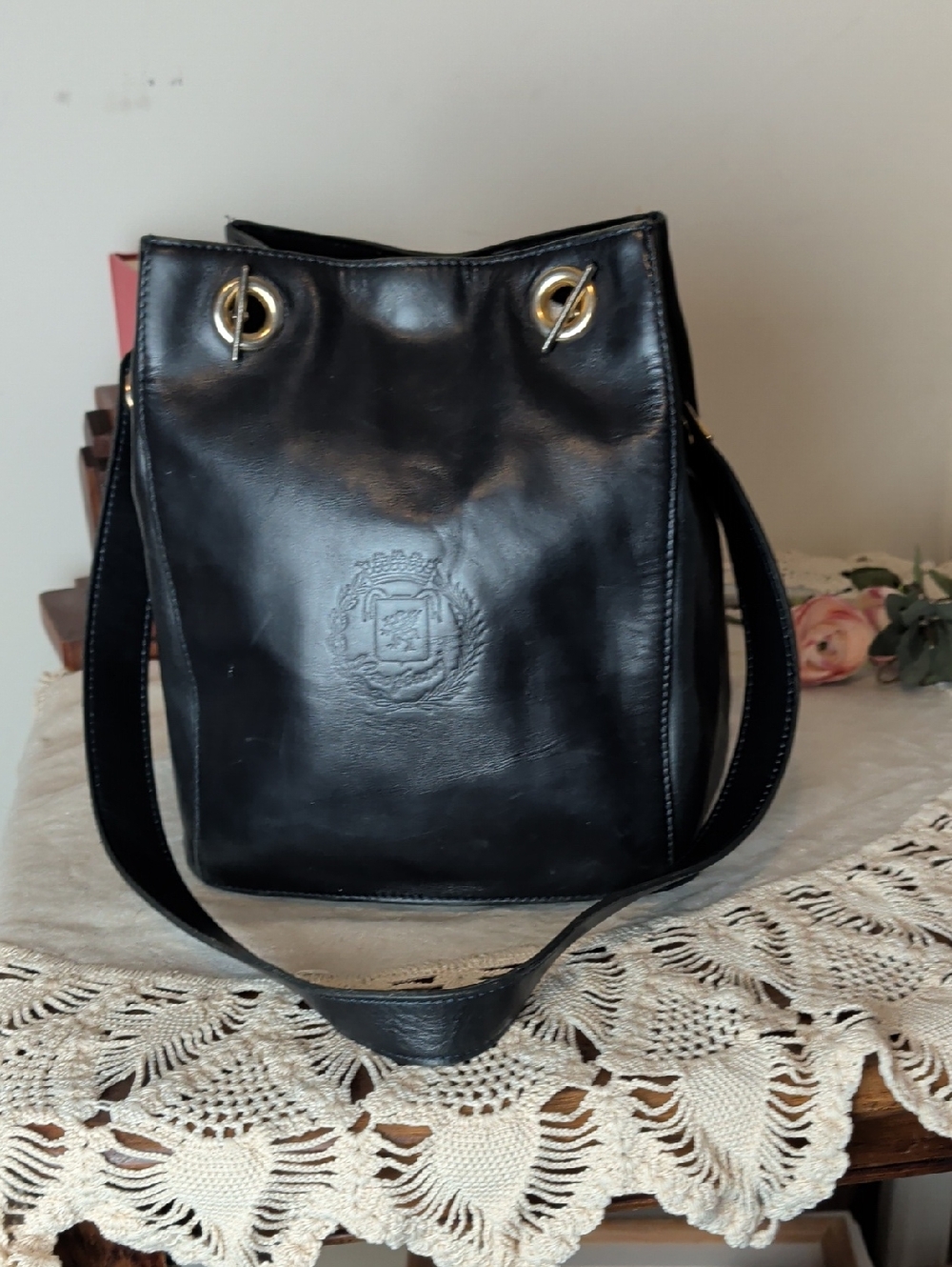 Vintage Antonio Parriego Leather Shoulder Bag Heritage Minimalist Equestrian